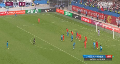 【奥预赛】陶强龙点射乃比江绝杀 国奥2比1印度